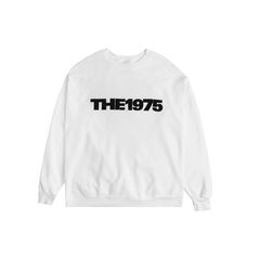 Logo Distressed White Crew – The 1975 Official Store